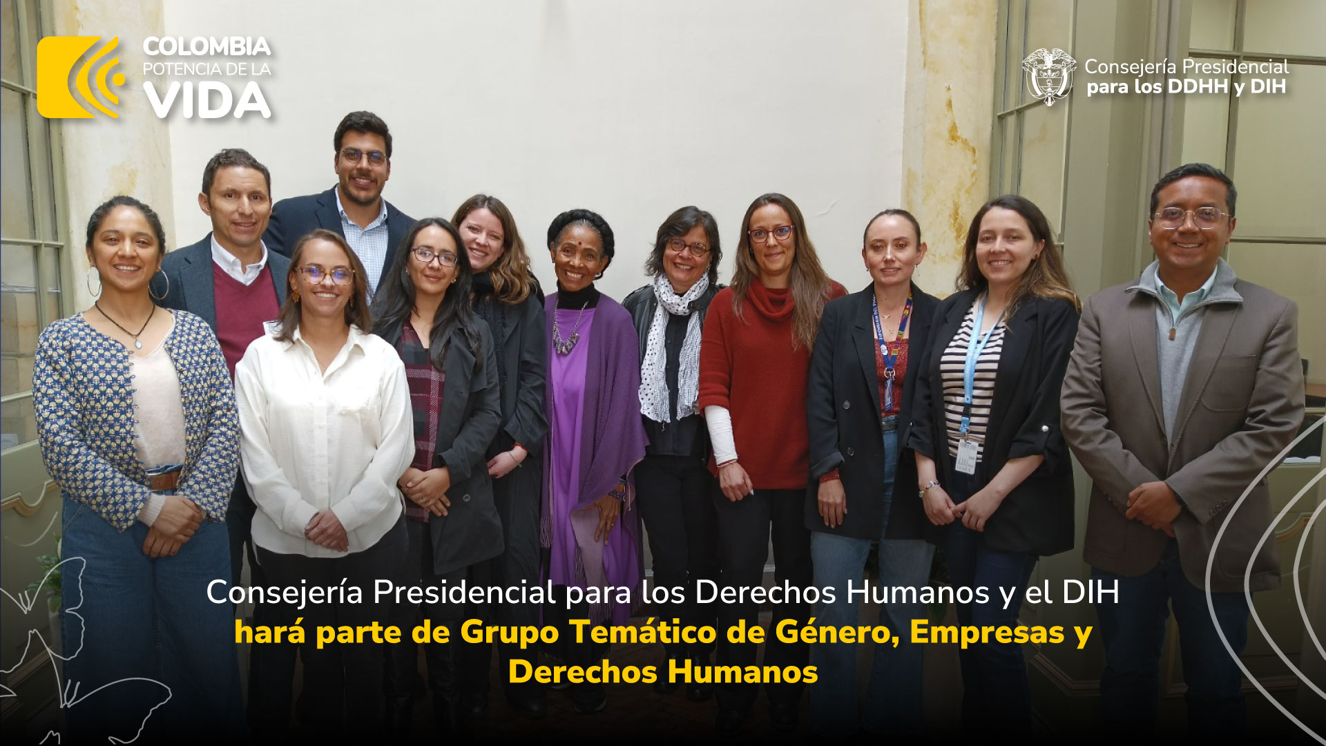 Consejería Presidencial para los Derechos Humanos y el DIH hará parte de Grupo Temático de Género, Empresas y Derechos Humanos